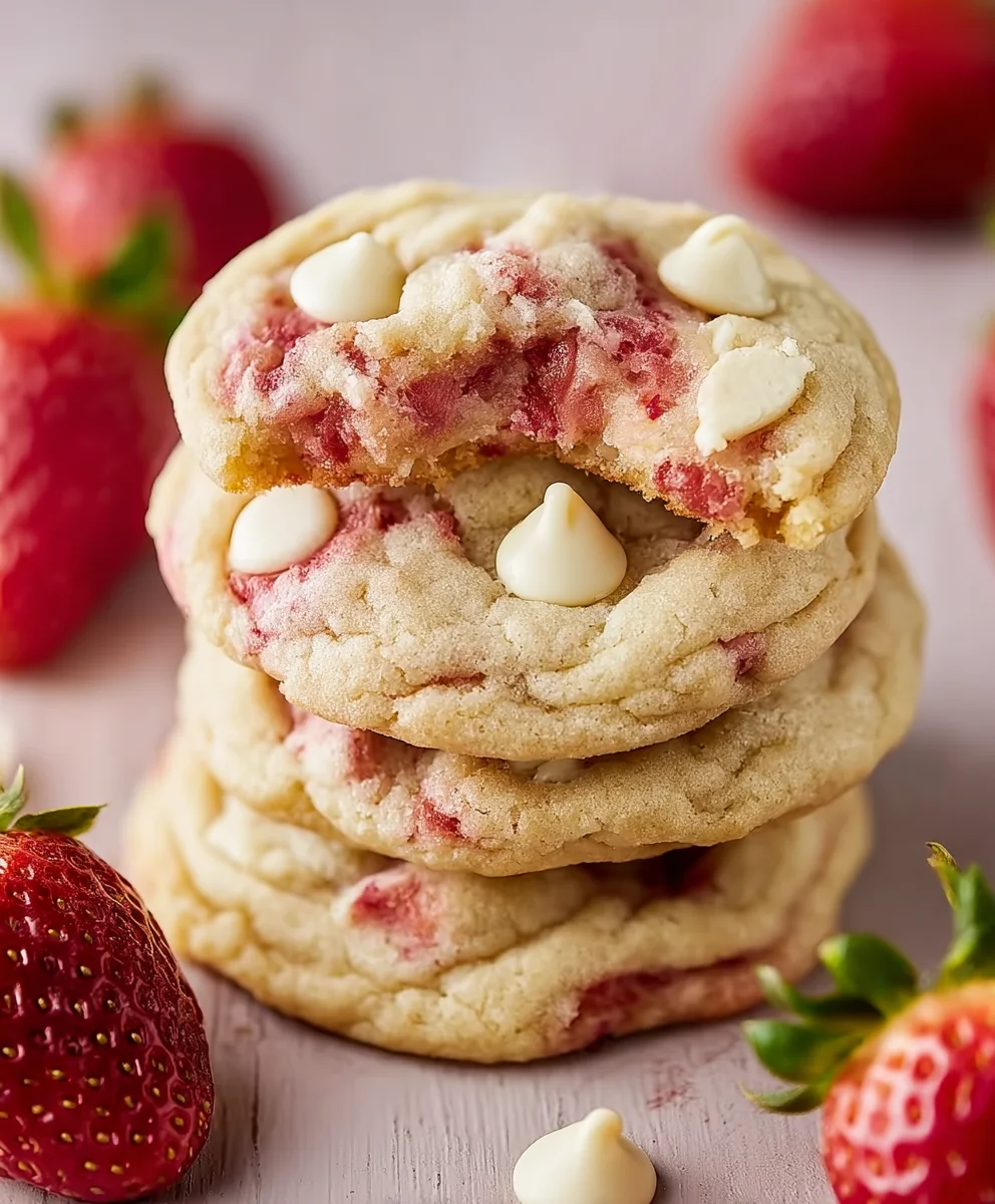 Strawberry White Chip Cookies- Easy & Delicious Recipe