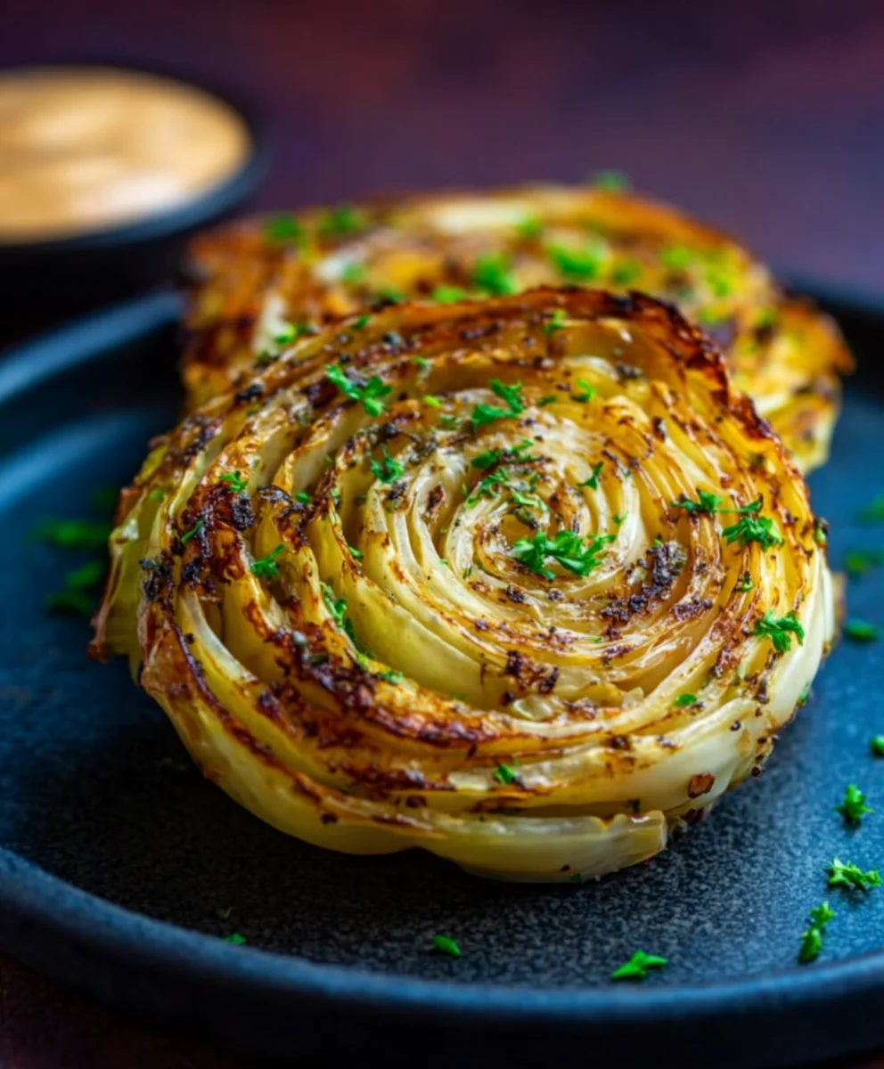 Oven Roasted Garlic Cabbage Steaks-Easy & Delicious