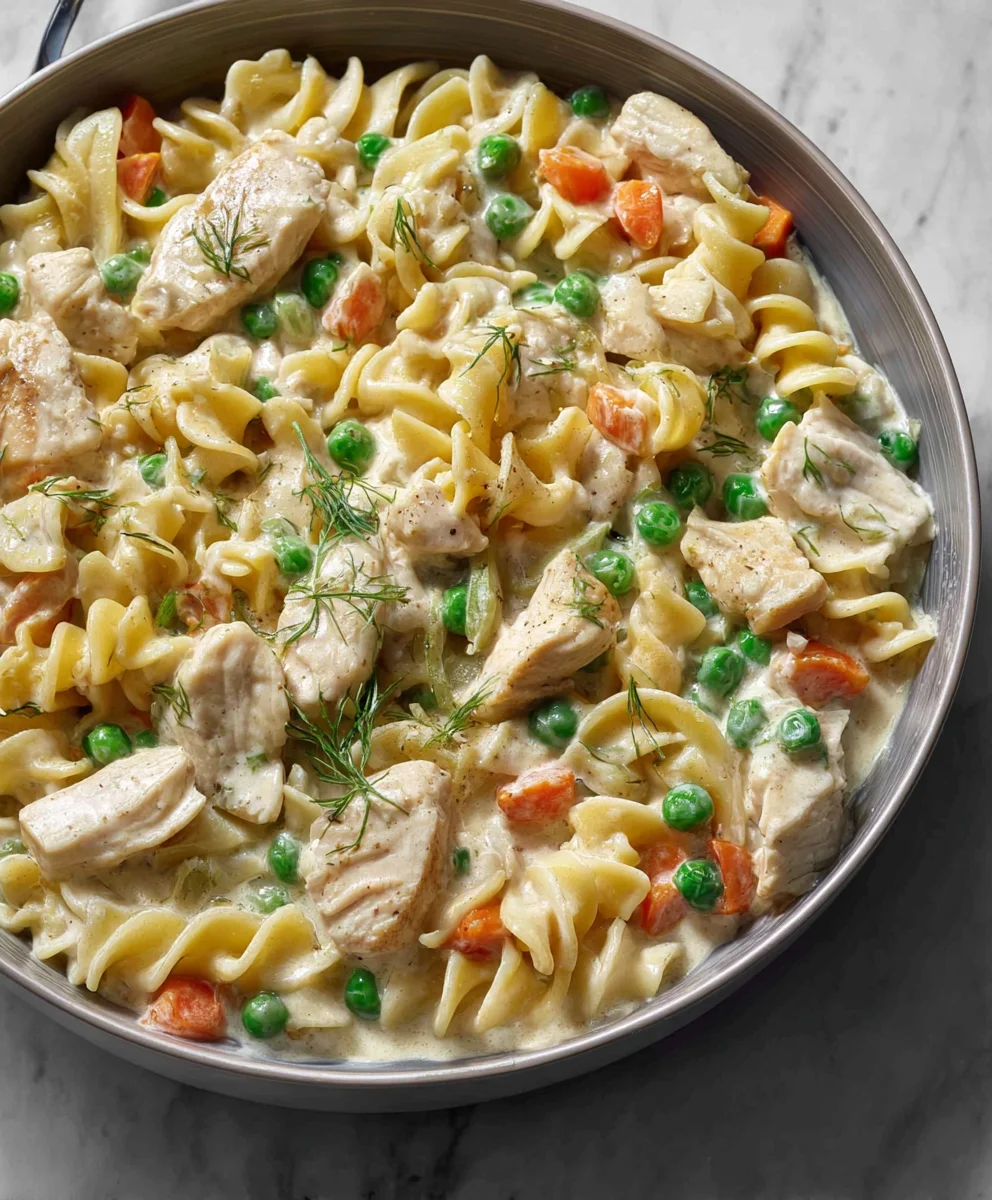 Quick Chicken Pot Pie Pasta Easy One-Dish Meal