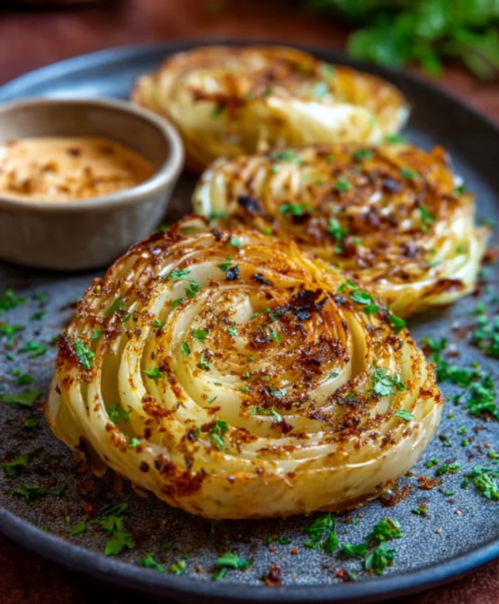 Oven Roasted Garlic Cabbage Steaks-Easy & Delicious