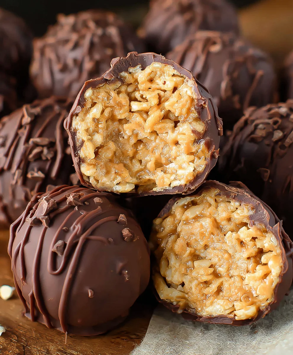 Easy Peanut Butter Rice Krispie Balls - No Bake Treat
