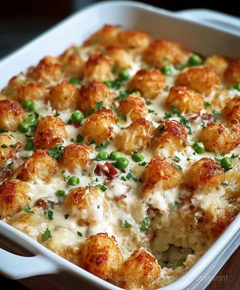 Easy Alfredo Tater Tot Casserole Recipe