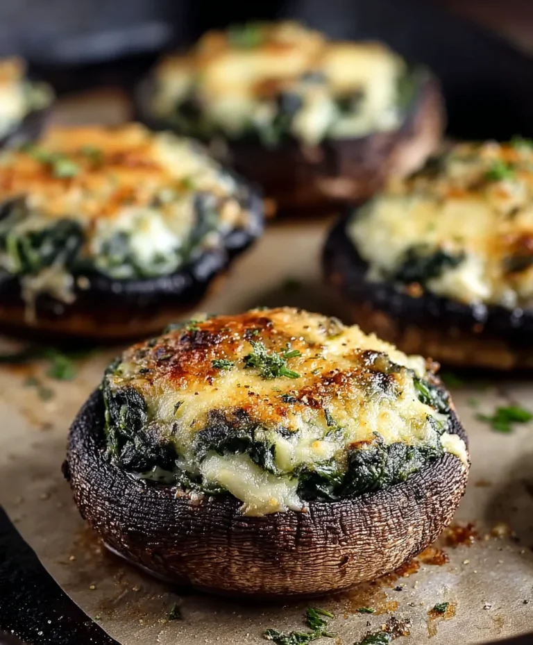 Spinach Cheese Stuffed Portobello Easy Recipe