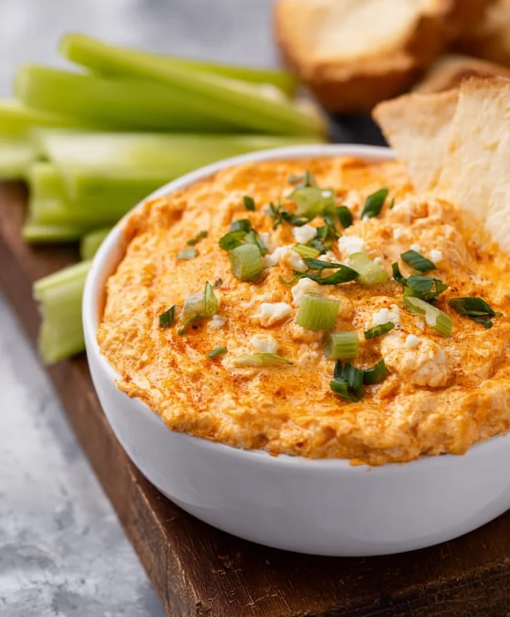 Easy Crockpot Buffalo Chicken Dip - Crowd Pleaser