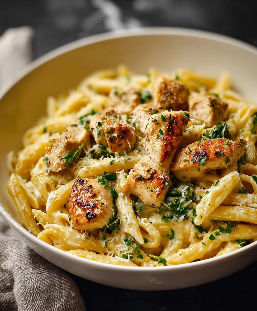 Healthy Garlic Parmesan Chicken Pasta-Quick & Easy Meal