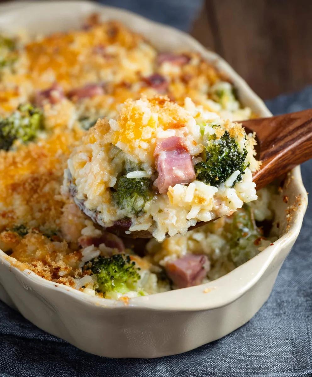 Beef Beef Ham Broccoli Rice Casserole - Easy Dinner