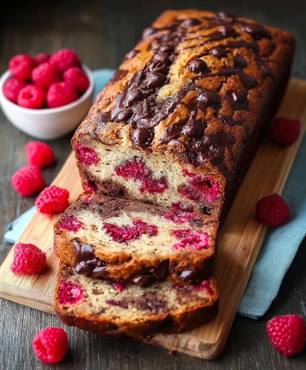 Raspberry Dark Chocolate Banana Bread Recipe