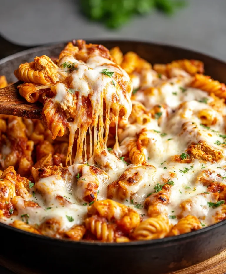 Easy Chicken Parmesan Pasta Skillet Recipe