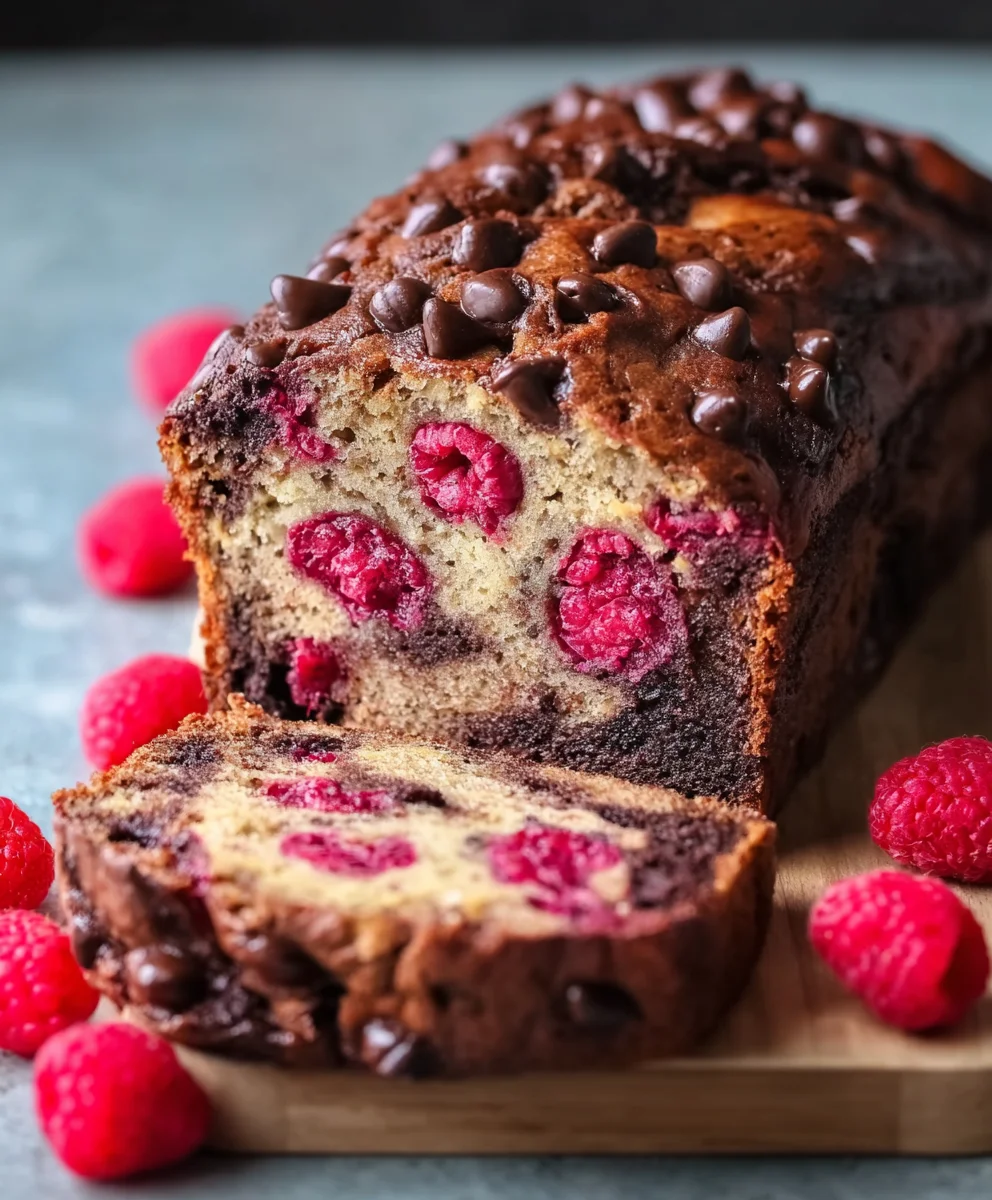 Raspberry Dark Chocolate Banana Bread Recipe