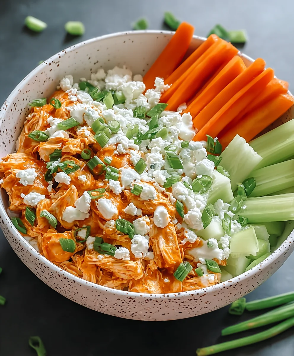 Buffalo Chicken Cottage Cheese Bowl- Healthy & Easy
