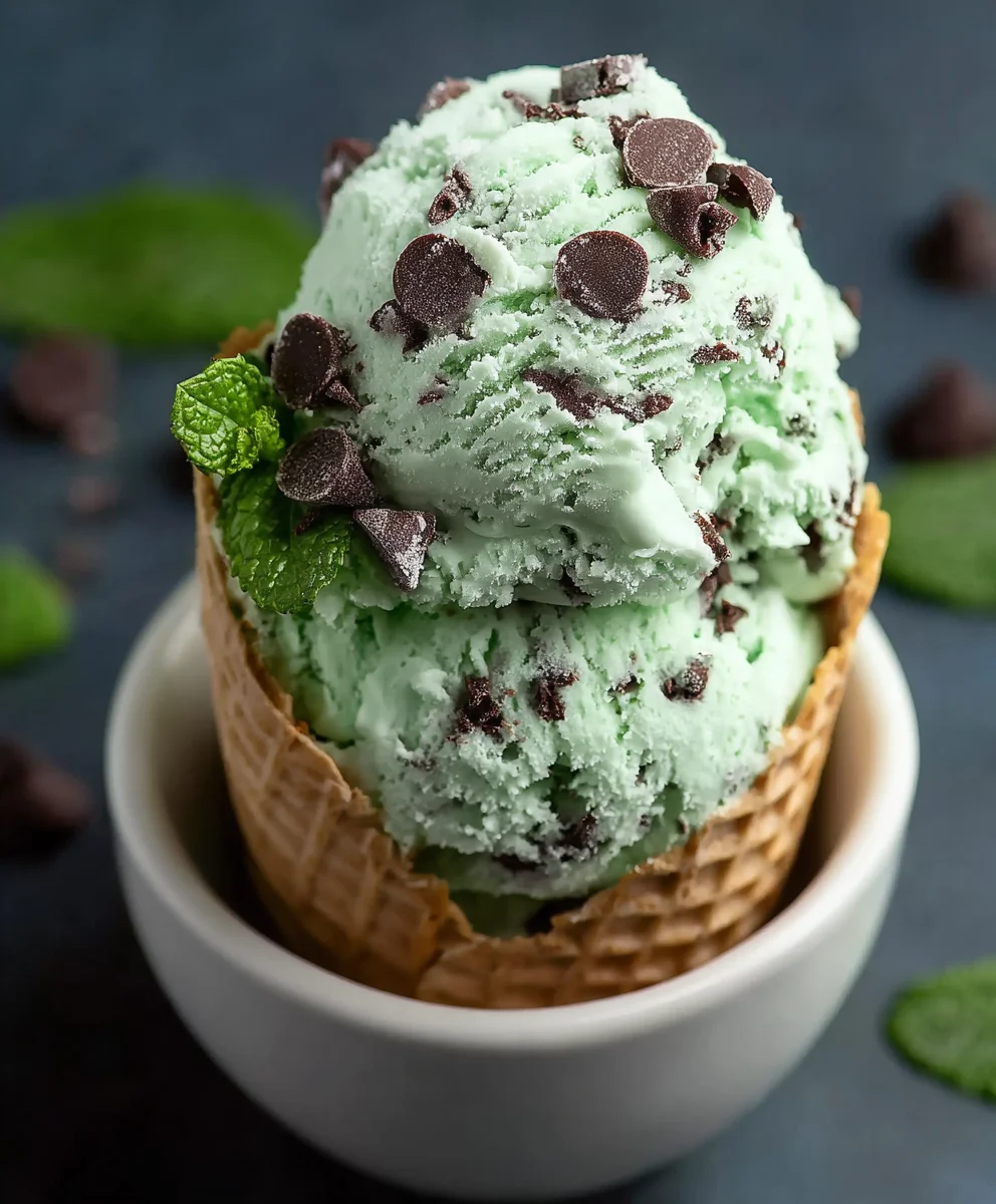 Mint Chocolate Chip Ice Cream-Easy & Delicious Recipe