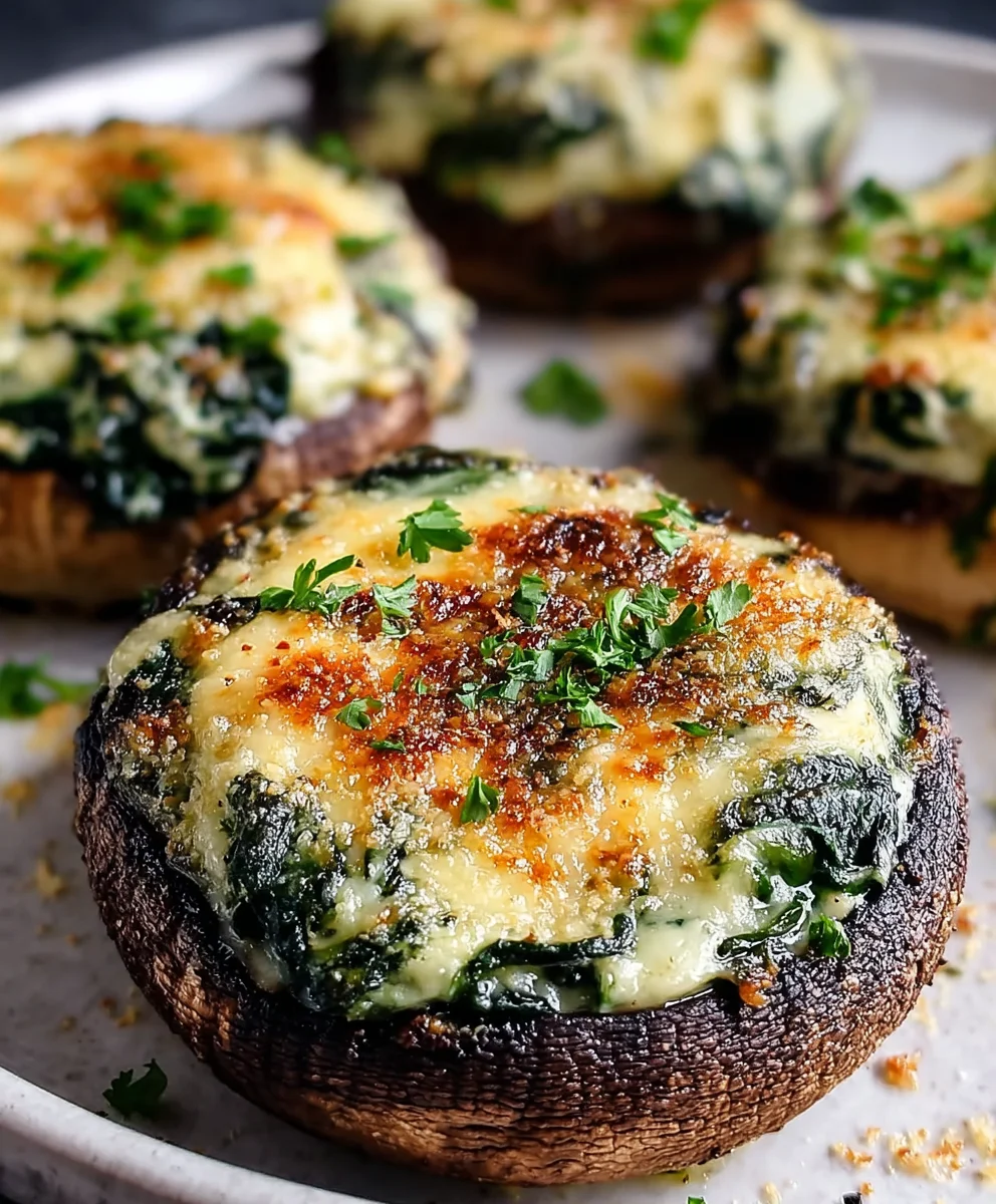 Spinach Cheese Stuffed Portobello Easy Recipe