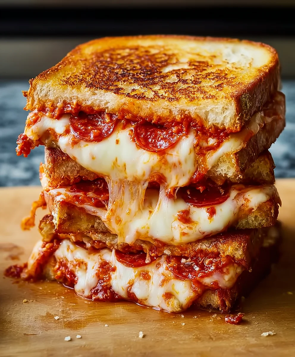 Quick Grilled Cheese Pizza Sandwich- Easy Recipe