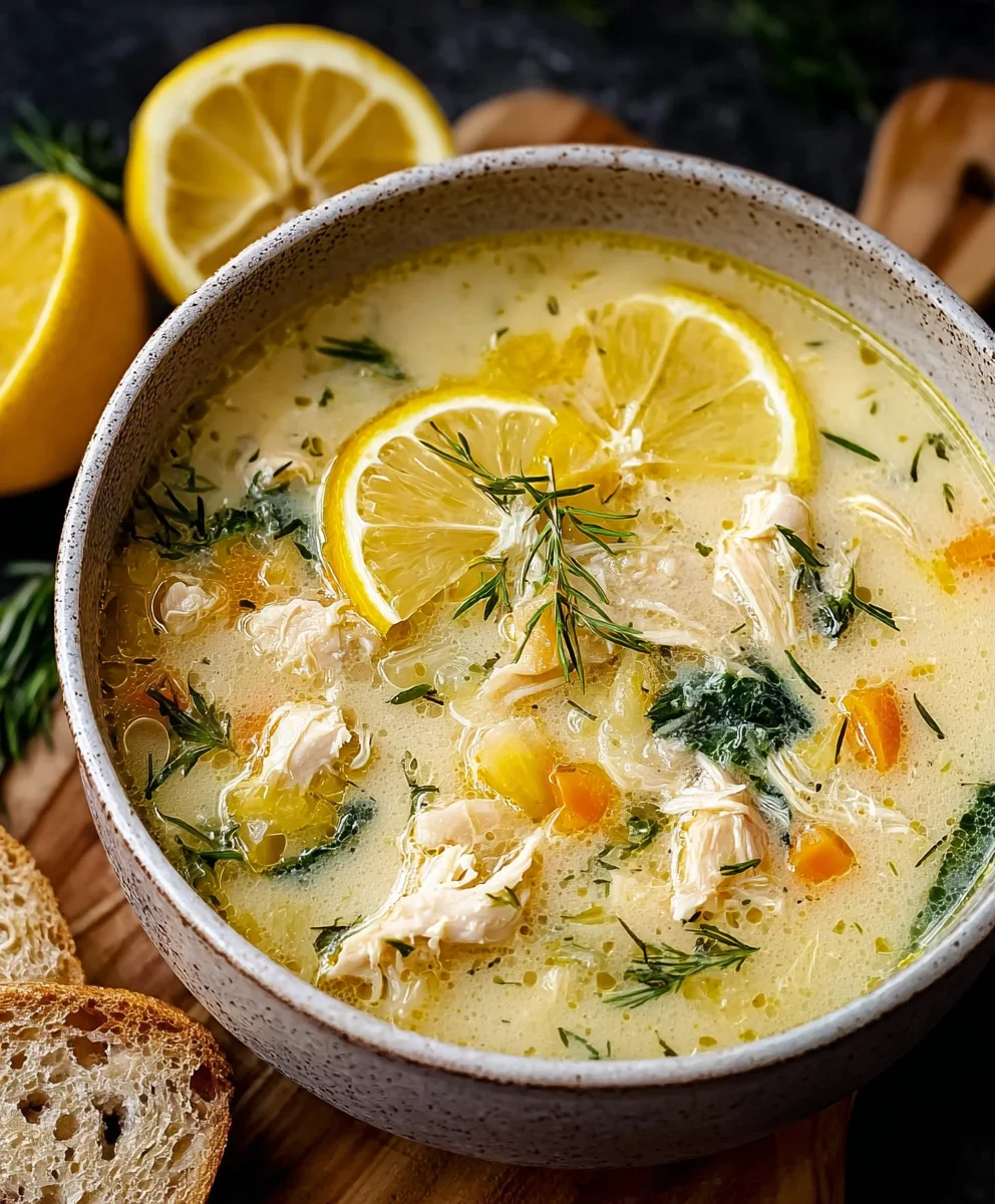Avgolemono Greek Lemon Chicken Soup-Authentic Flavor