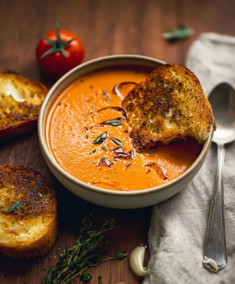 Creamy Roasted Garlic Tomato Soup – Easy & Delicious