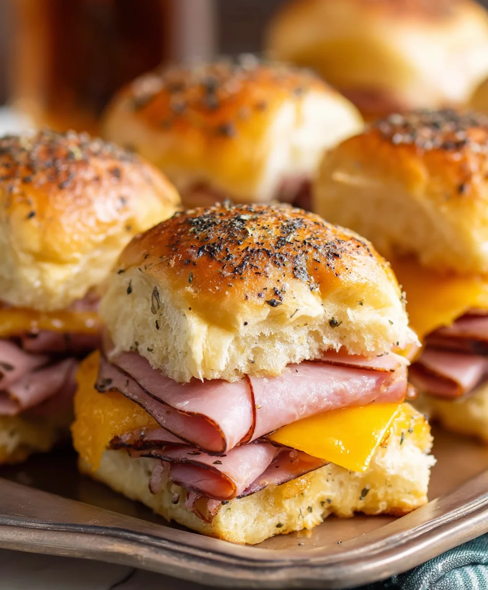 Baked Beef Beef Ham Cheese Sliders-Party Favorite