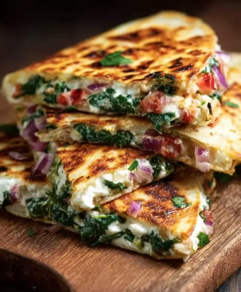 Mediterranean Quesadillas Spinach Feta Mozzarella Red Onion