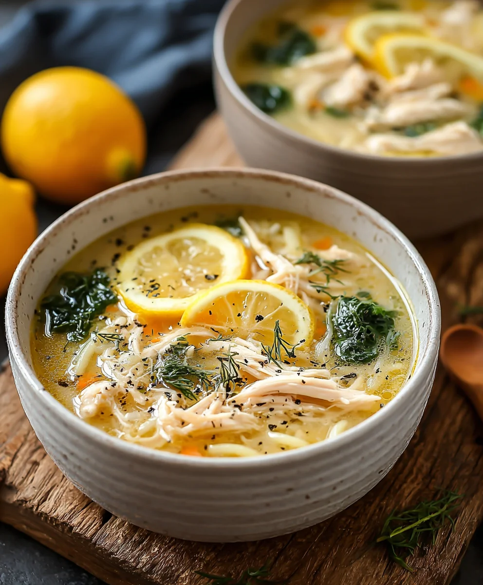 Greek Lemon Chicken Soup Recipe- Comforting & Zesty