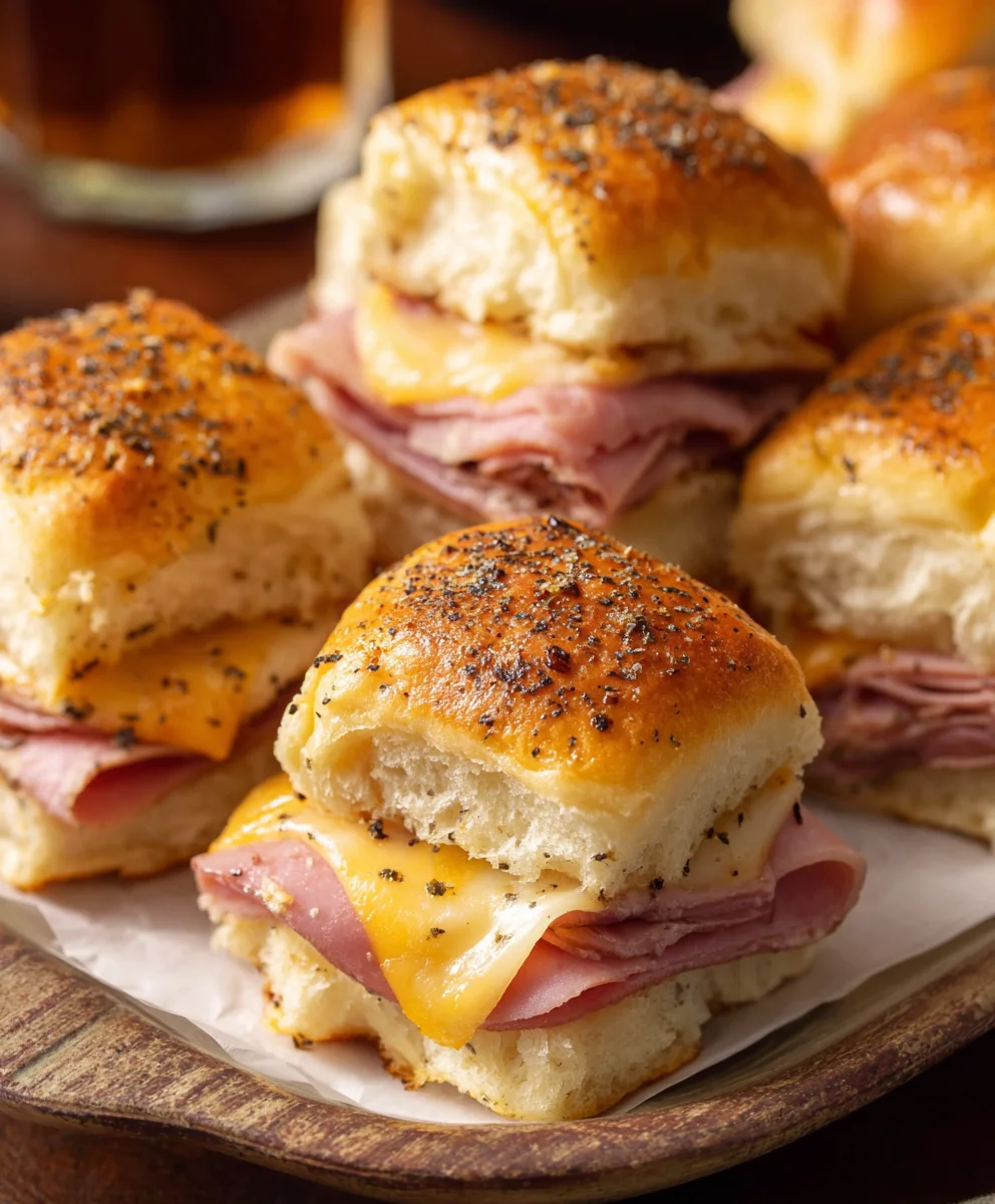 Baked Beef Beef Ham Cheese Sliders-Party Favorite
