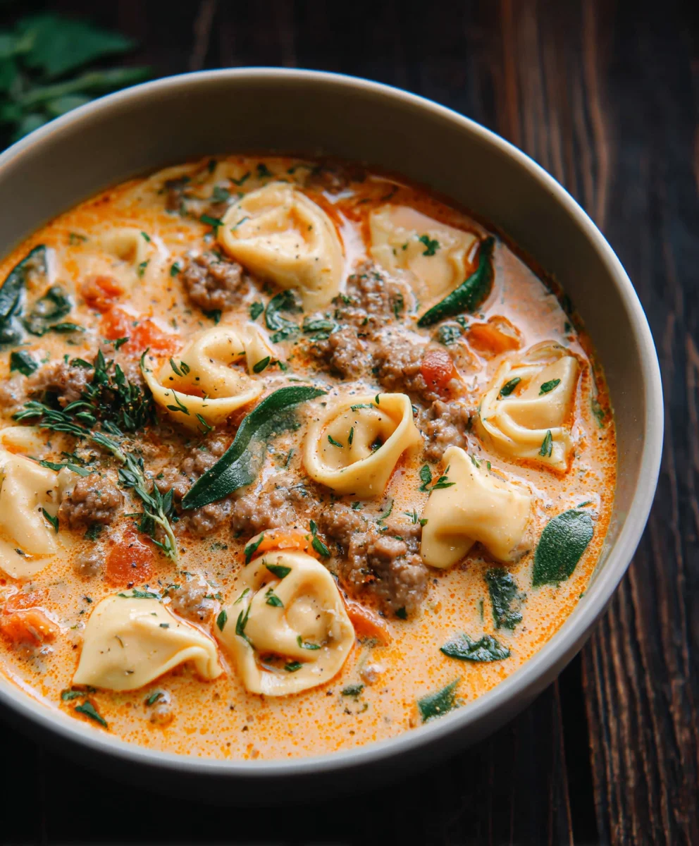 Creamy Beef Tortellini Soup- Easy Comfort Food
