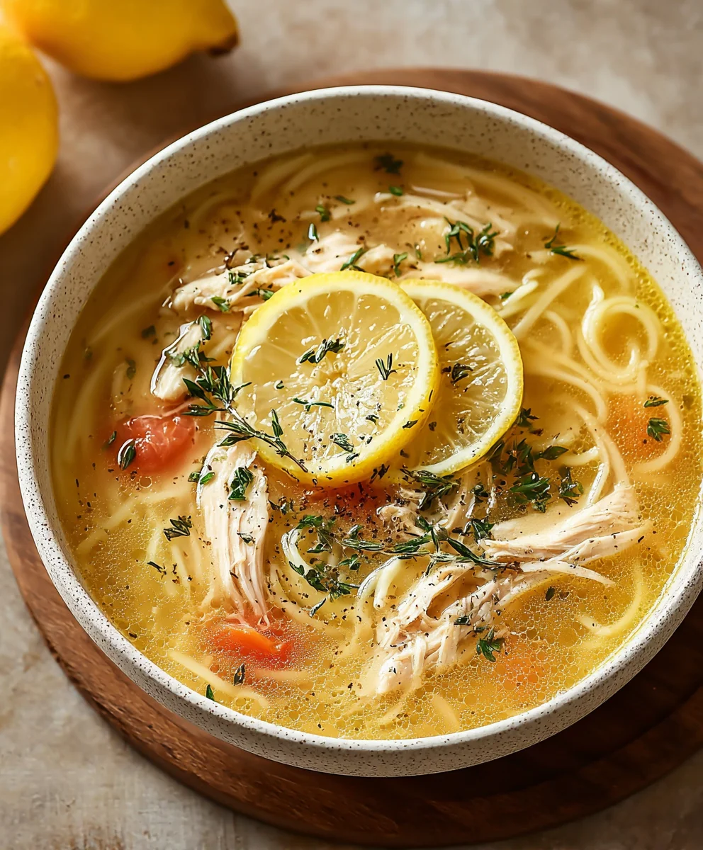 Greek Lemon Chicken Soup Recipe- Comforting & Zesty