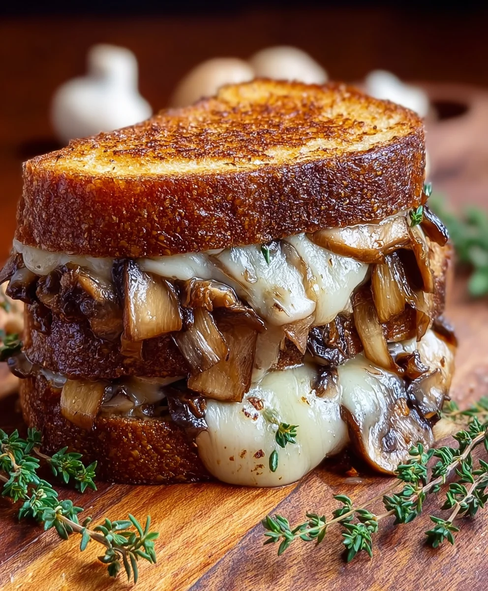 Caramelized Mushroom Grilled Cheese-Ultimate Comfort Food