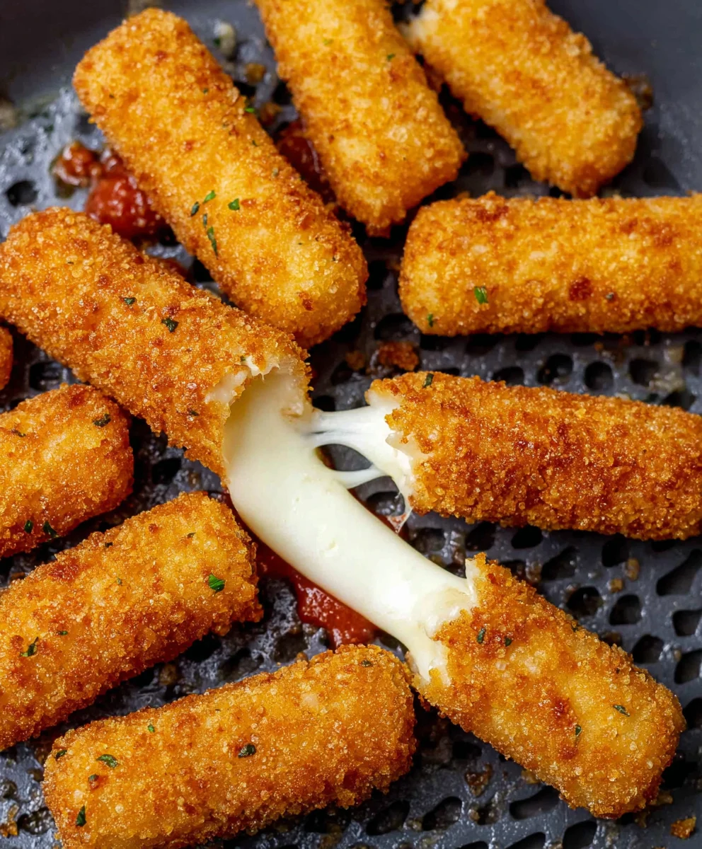 Crispy Air Fryer Mozzarella Sticks- Easy Recipe
