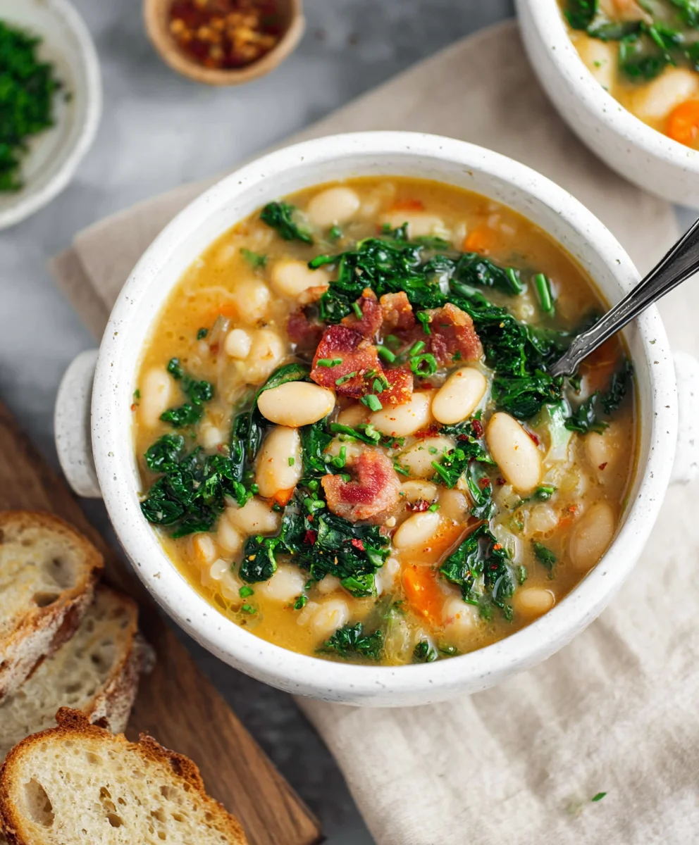 Hearty Tuscan White Bean Soup Recipe-Delicious & Easy