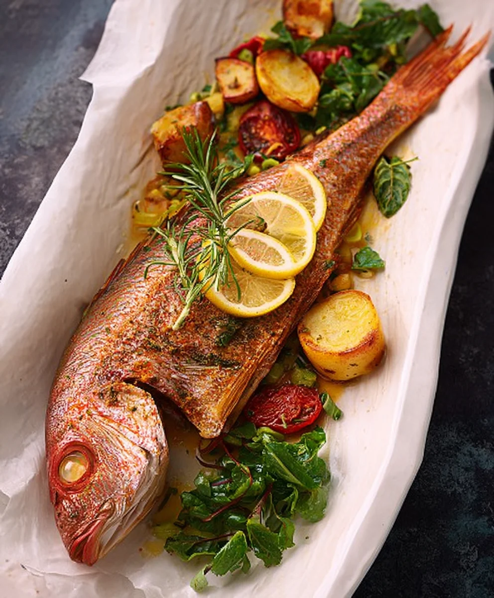 Easy Oven Baked Whole Yellowtail Snapper Recipe