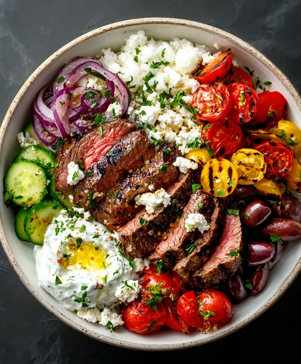 Mediterranean Beef Bowl- Easy & Flavorful Recipe