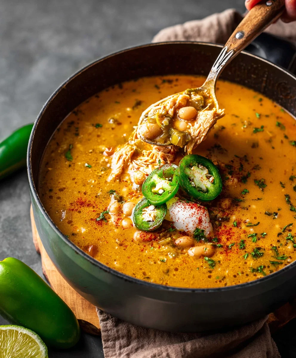 Spicy Cajun White Chicken Chili-Easy & Flavorful