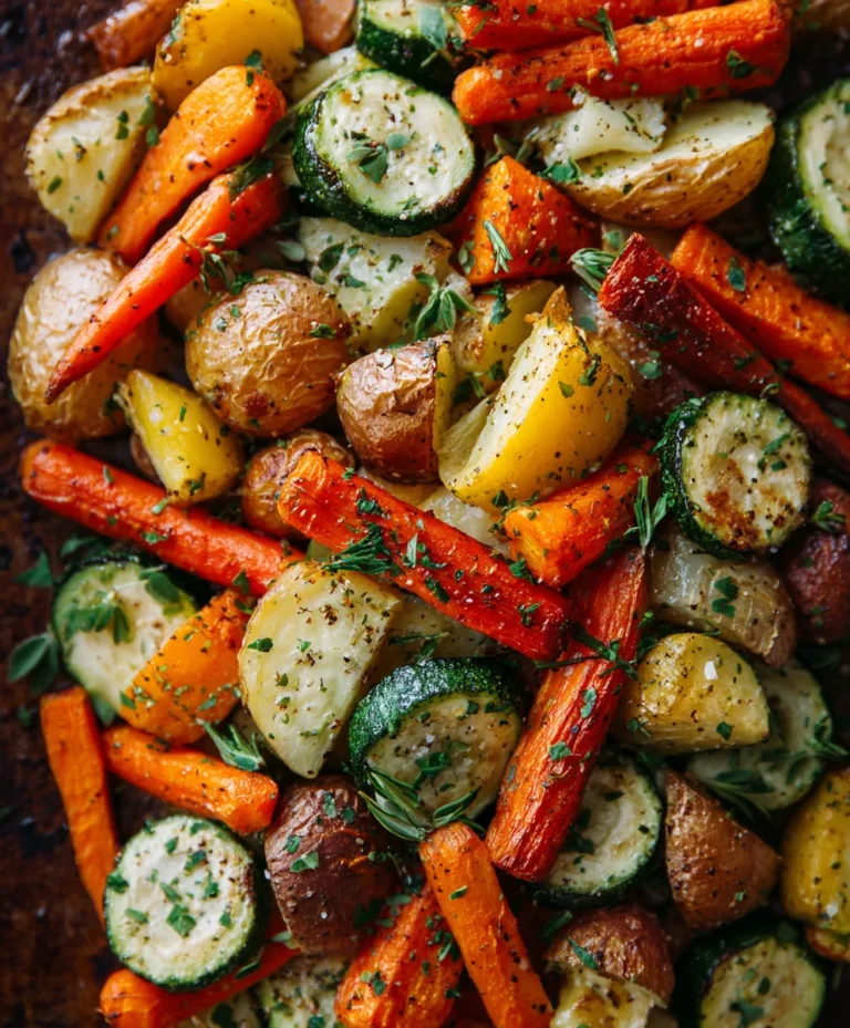 Garlic Herb Roasted Potatoes Carrots Zucchini Delight