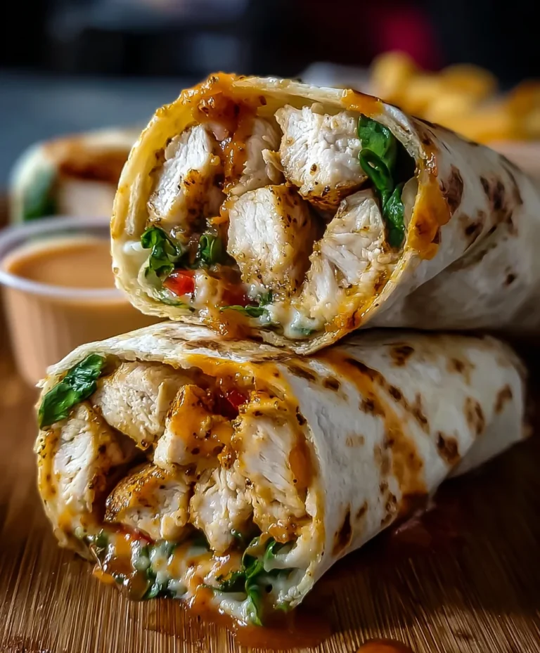Cheesy Garlic Chicken Wraps – Easy & Delicious