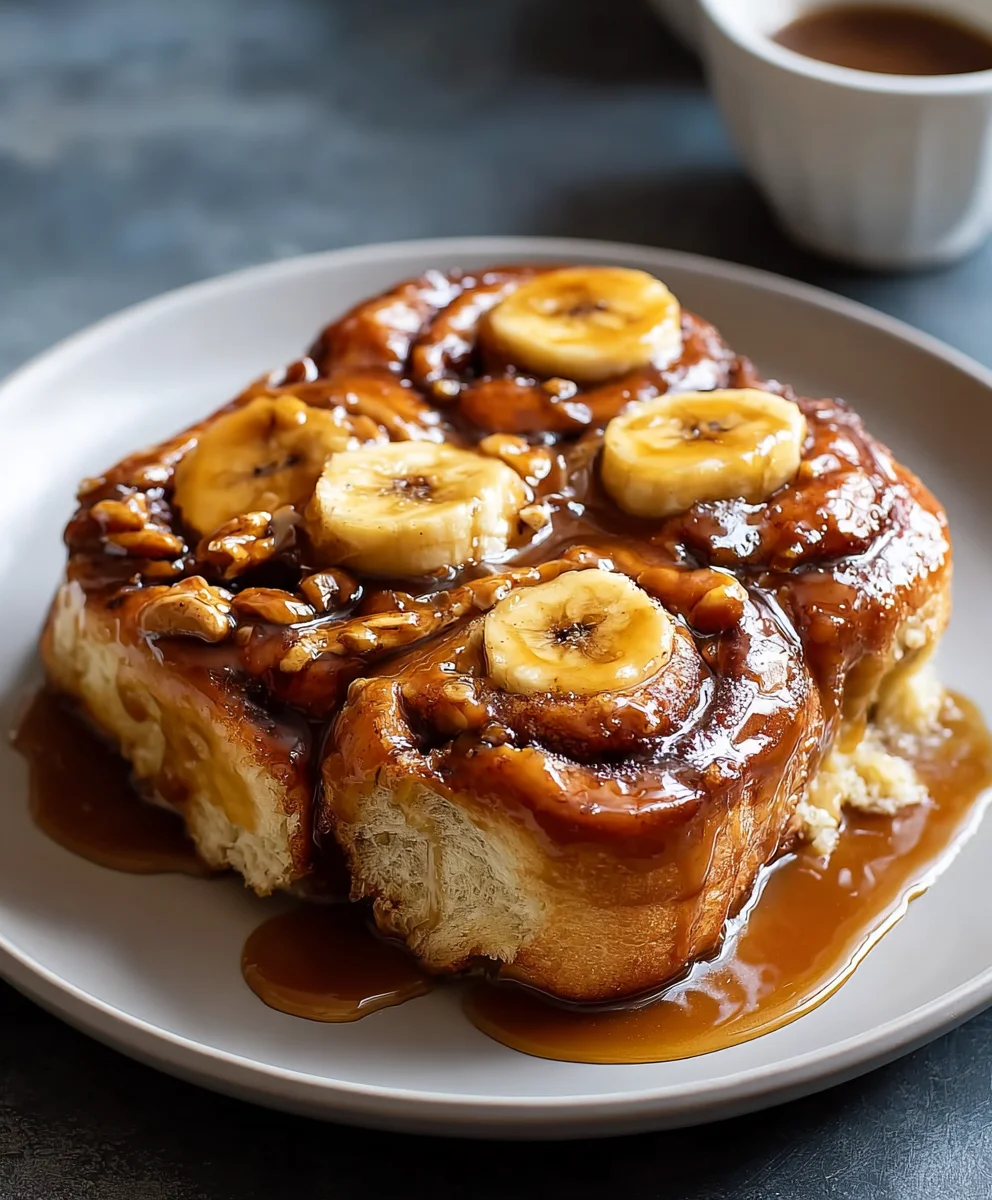 Bananas Foster Cinnamon Rolls- Decadent Treat