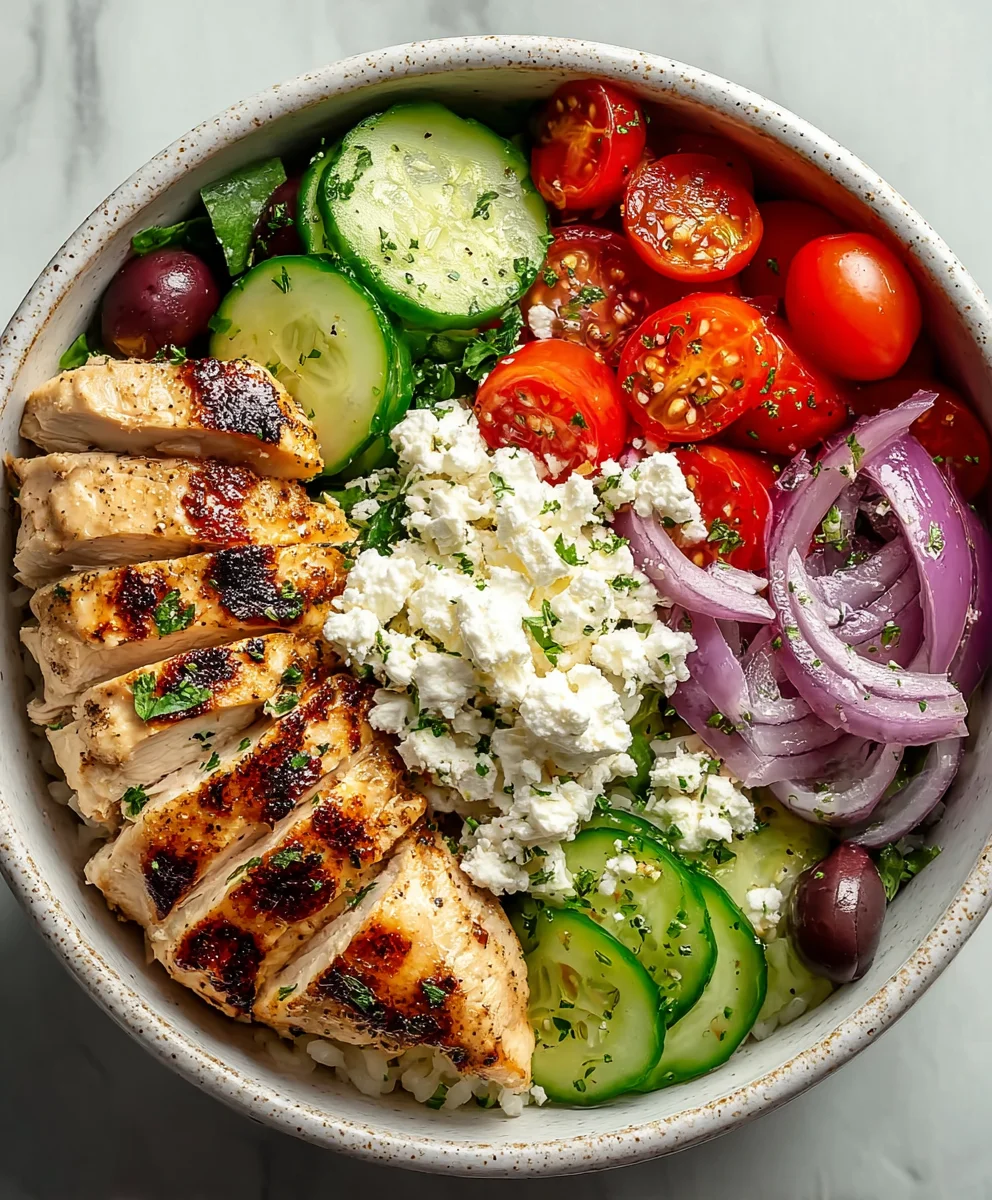 Greek Chicken Cottage Cheese Bowl-Healthy Meal