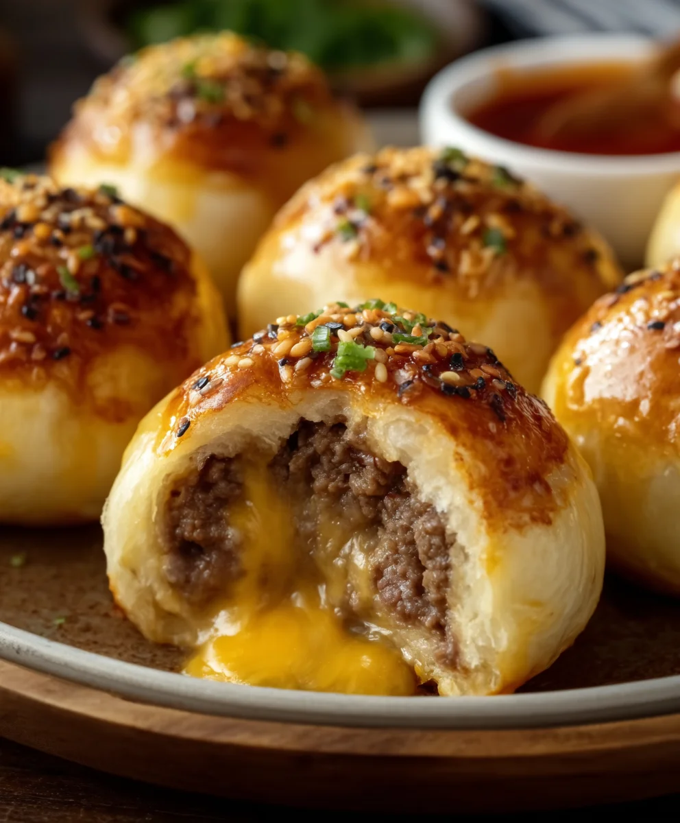 Garlic Parmesan Cheeseburger Bombs Recipe-Easy Bite