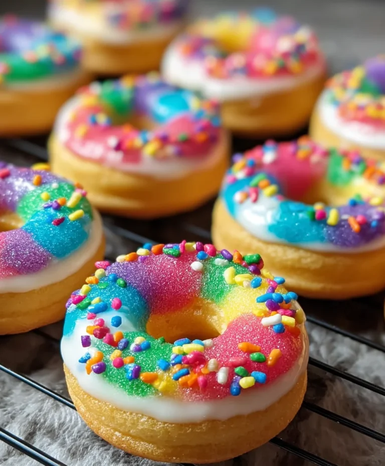 Mini Rainbow Vanilla Bean Donuts Delight