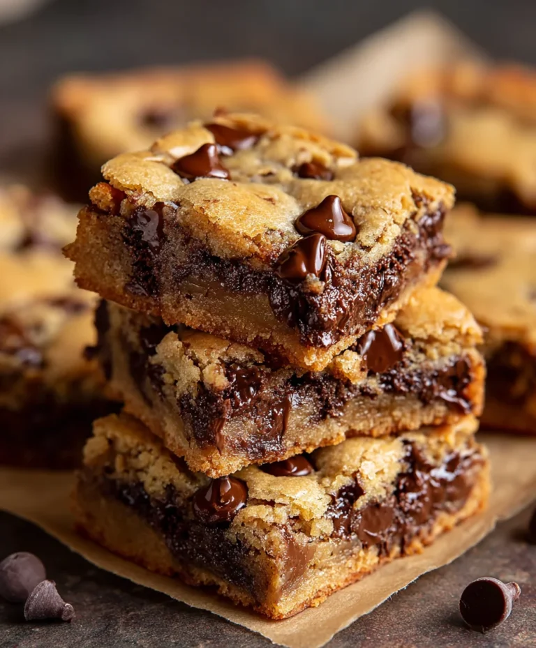 Gooey Chocolate Chip Cookie Bars-Easy Delicious Recipe
