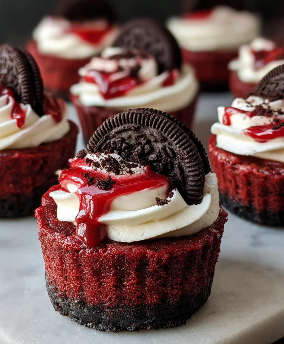 Mini Red Velvet Oreo Cheesecakes-Easy Recipe