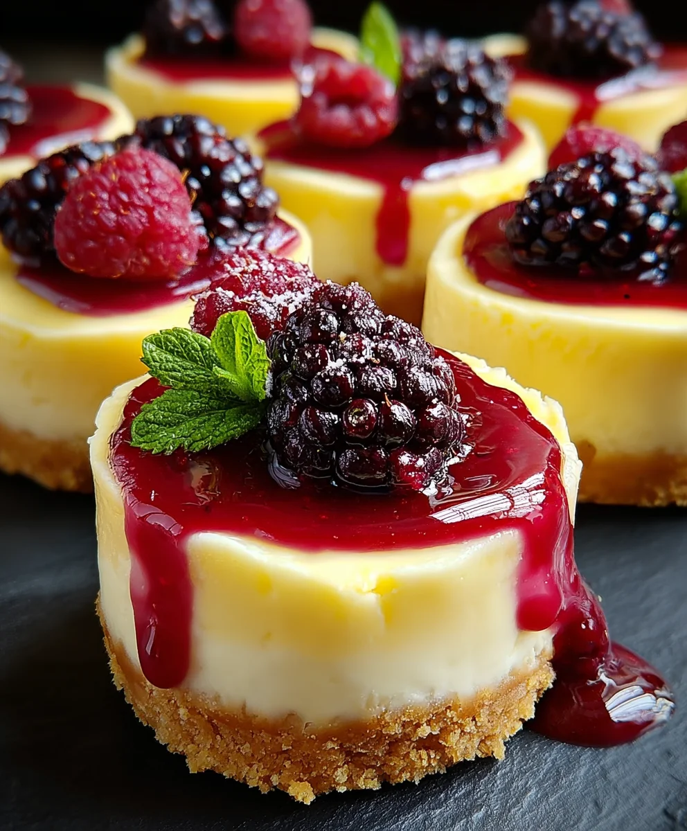 Lemon Raspberry Blackberry Mini Cheesecakes Recipe