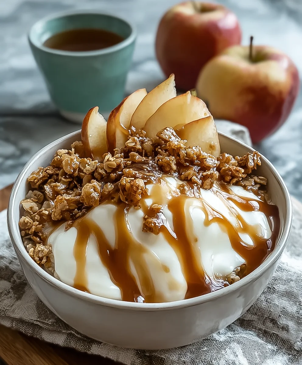 Caramel Apple Pie Yogurt Bowl Recipe-Easy & Delicious