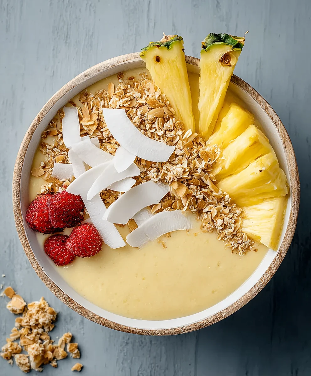 Tropical Piña Colada Smoothie Bowl- Easy Refreshing Recipe