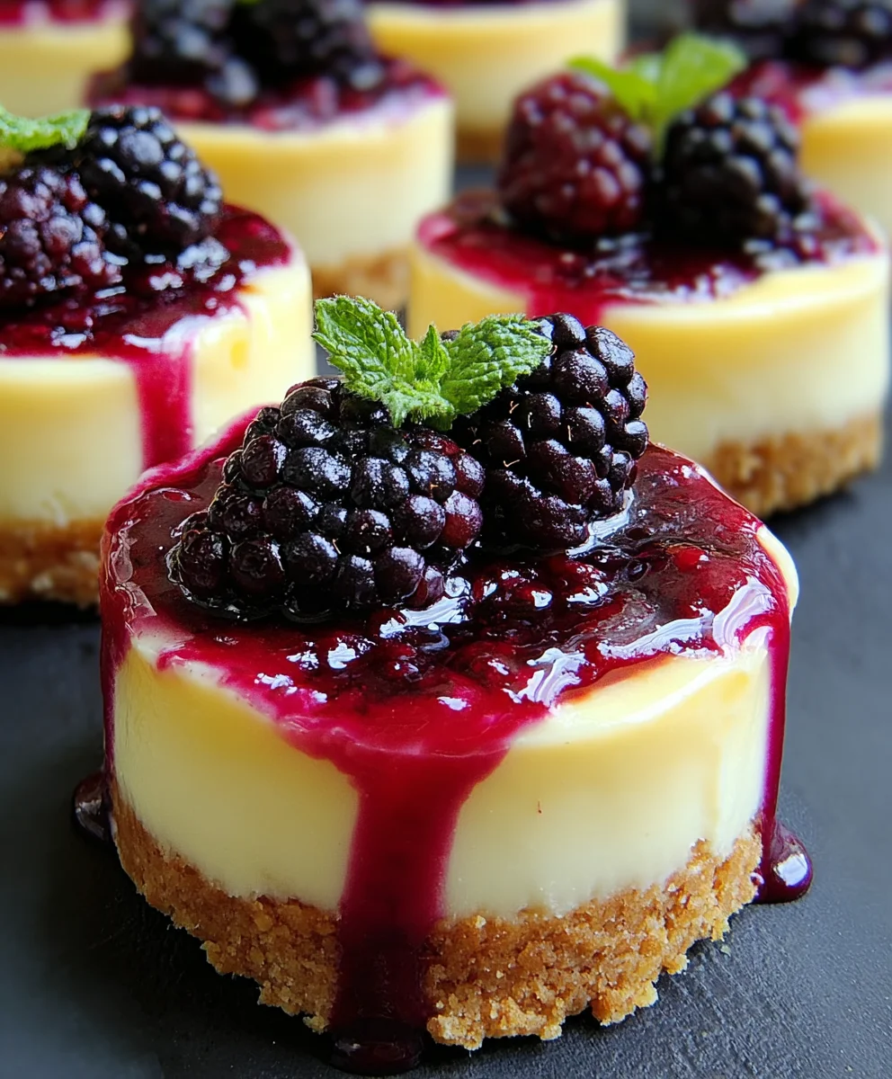 Lemon Raspberry Blackberry Mini Cheesecakes Recipe