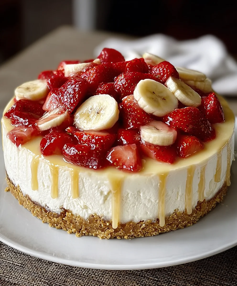 Strawberry Banana Pudding Cheesecake Delight