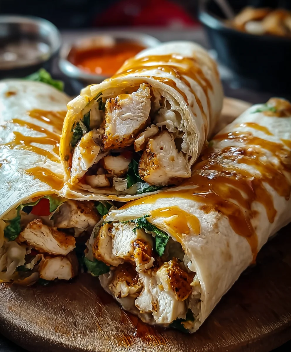 Cheesy Garlic Chicken Wraps - Easy & Delicious