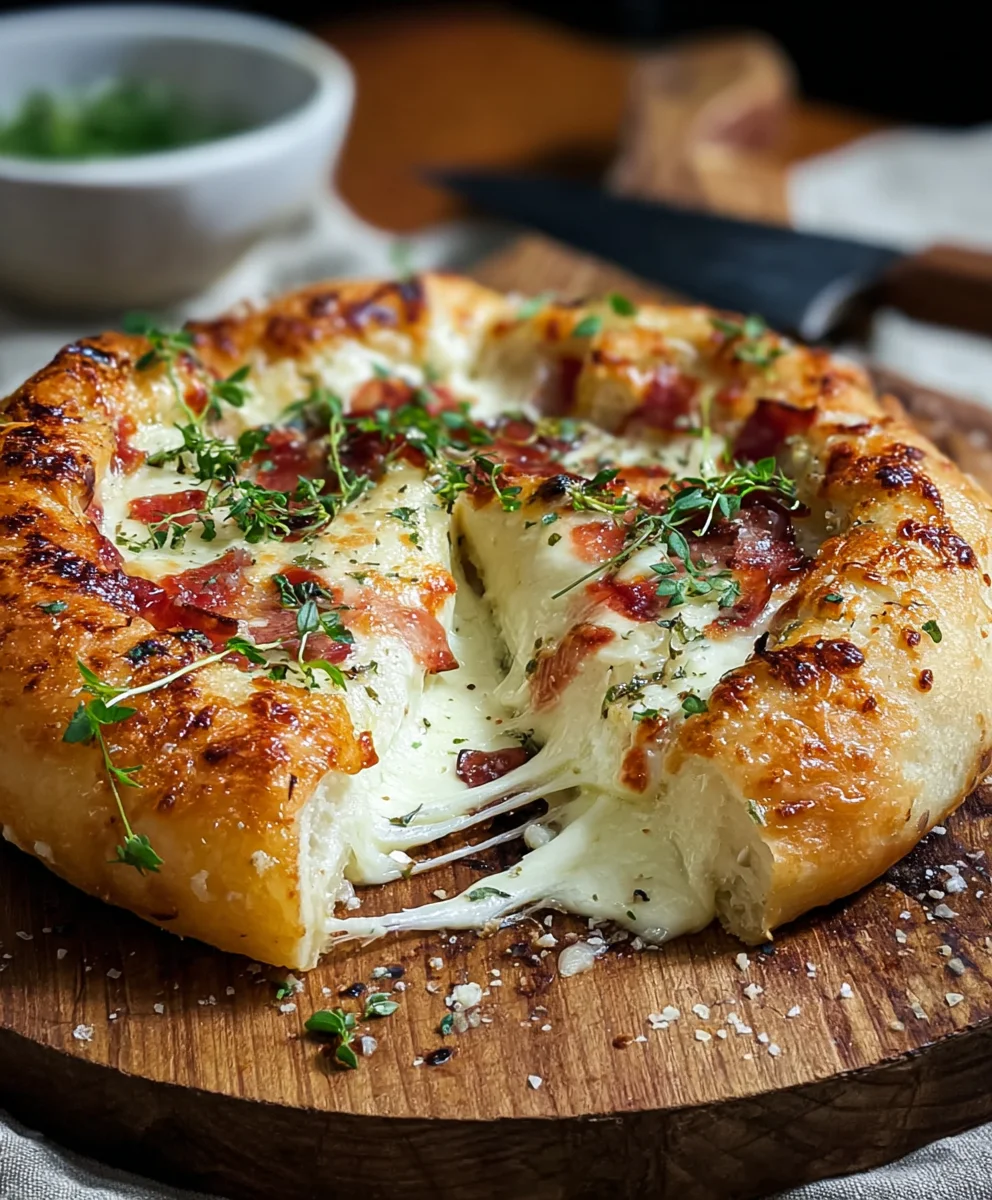 Stuffed Brie Cheese Pizza- Decadent Baked Brie Pizza Recipe