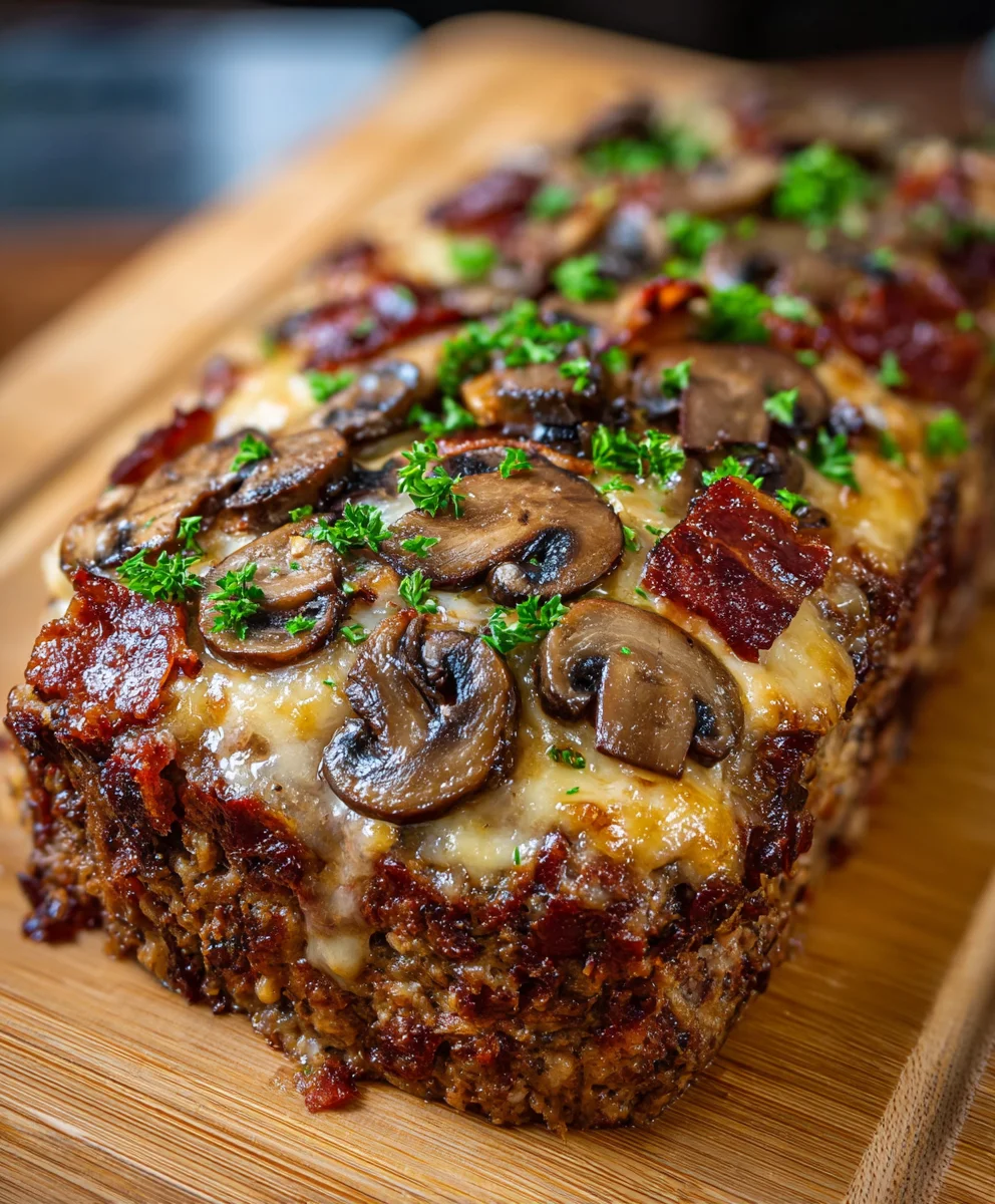 Beef Beef Bacon Mushroom Swiss Meatloaf Recipe