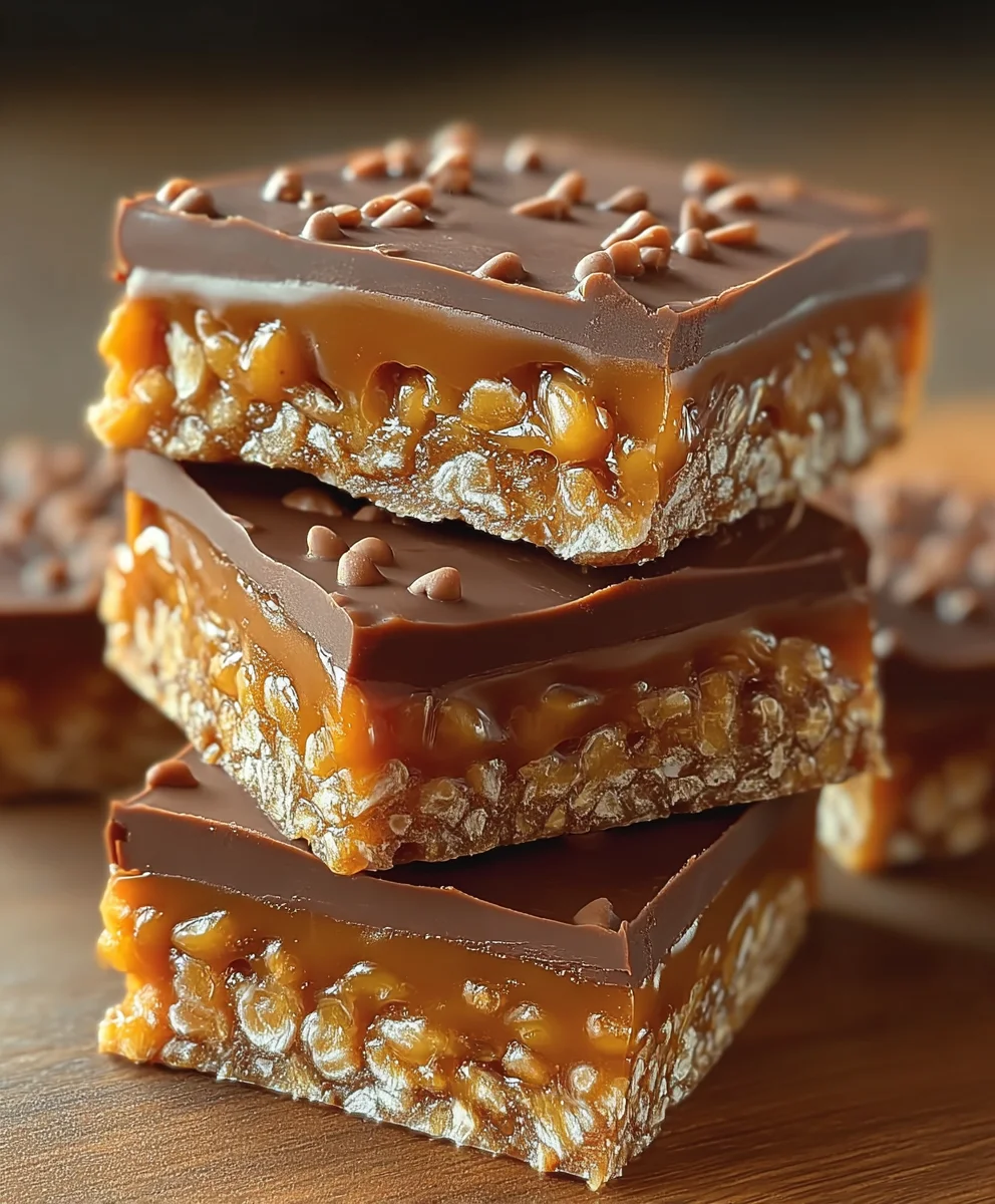 Caramel Fudge Crunch Bars - Easy Sweet Treat