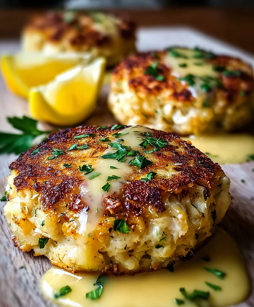 Cheddar Crab Cakes-Lemon Butter Drizzle Recipe