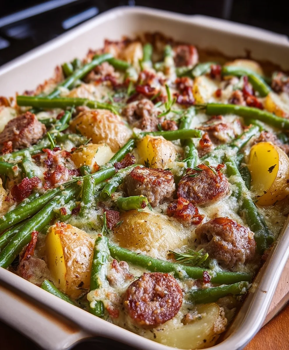 Beef Green Bean Potato Casserole - Easy Dinner